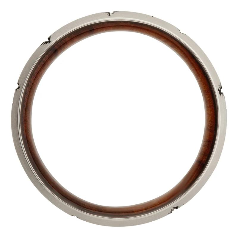 Men&rsquo;s Tree Wedding Band in Wood &amp; Cobalt, 8mm – Image 2 of 4