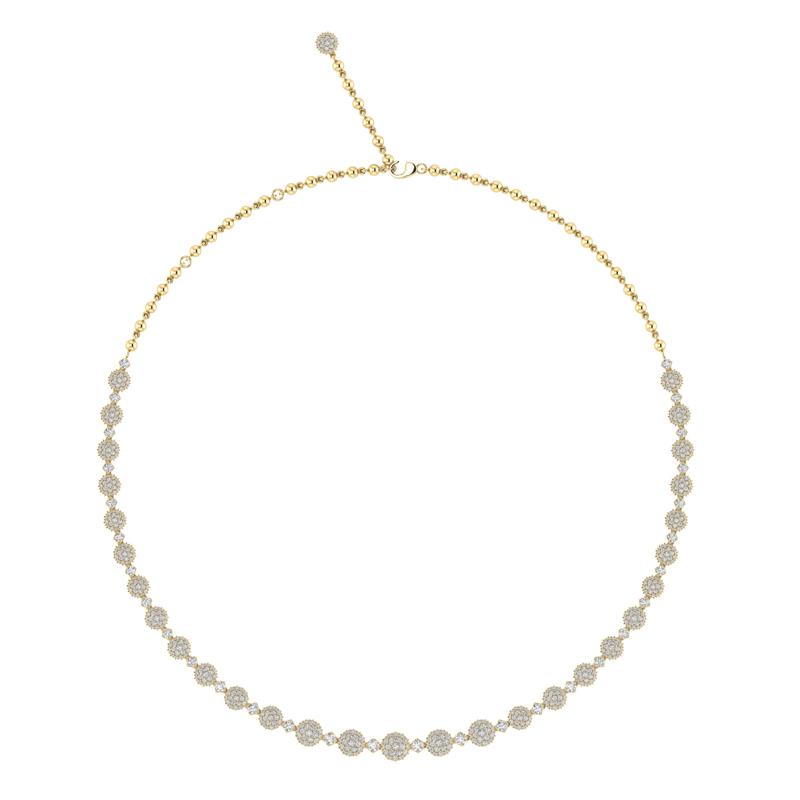 Lab Grown Diamond Cluster Necklace in 14K Yellow Gold &#40;8 ct. tw.&#41; – Image 2 of 2