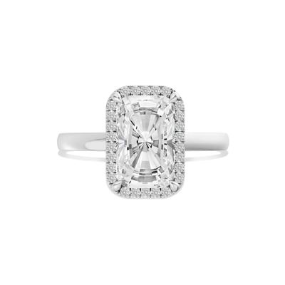 Romy Lab Grown Diamond Elongated Cushion Center Engagement Ring in 14K White Gold (3 1/4 ct. tw.)