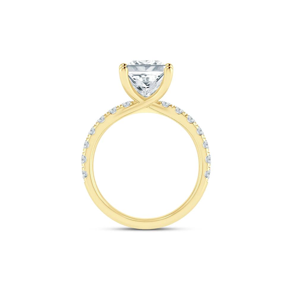 Lab Grown Diamond Radiant-Cut Engagement Ring in 14K Yellow Gold (4 1/2 ct. tw.) – Image 2 of 3