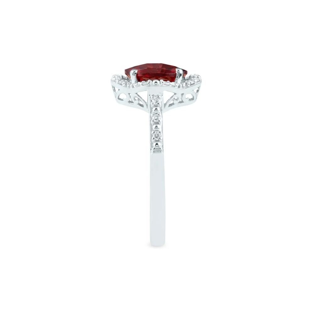 Checkerboard-Cut Garnet Ring in 10K White Gold (1/10 ct. tw.) – Image 3 of 3