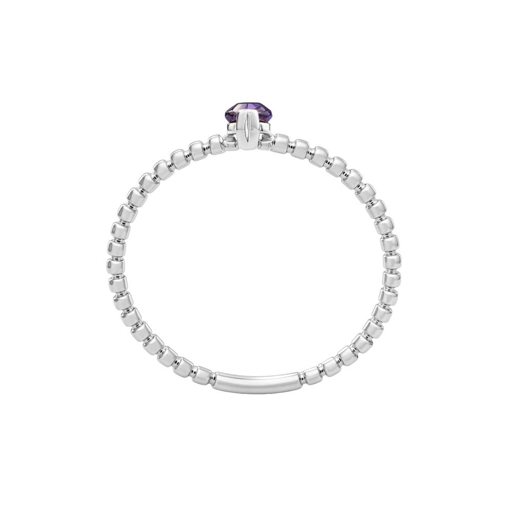 Purple Amethyst Beaded Shank Ring in Sterling Silver – Image 2 of 4