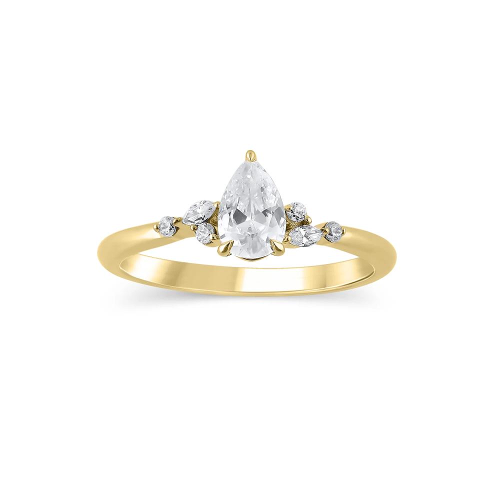 Pear-Shaped Diamond Engagement Ring in 14K Yellow Gold (5/8 ct. tw.) – Image 1 of 3