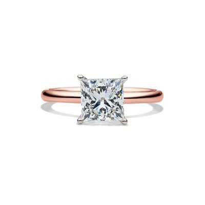 Lab Grown Diamond Princess-Cut Solitaire Engagement Ring in 14K Rose Gold (2 ct. tw.)