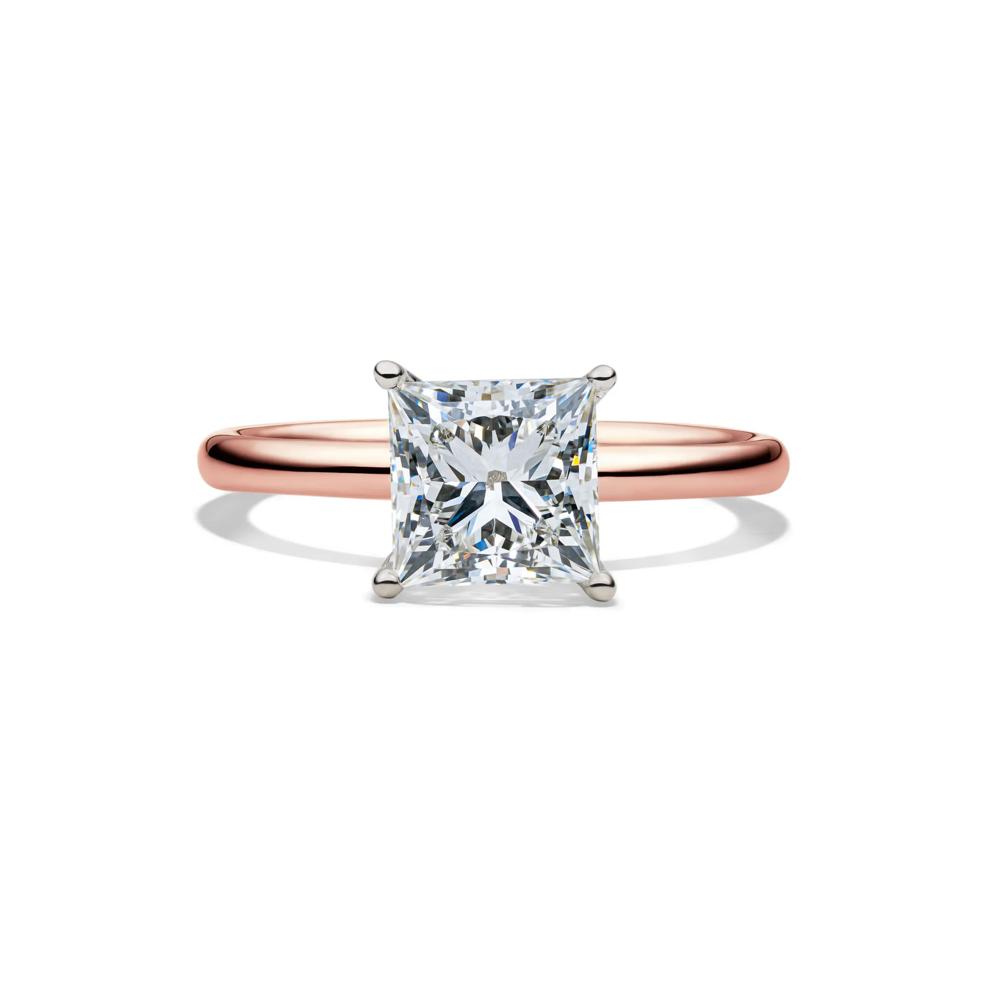 Lab Grown Diamond Princess-Cut Solitaire Engagement Ring in 14K Rose Gold (2 ct. tw.) – Image 1 of 4