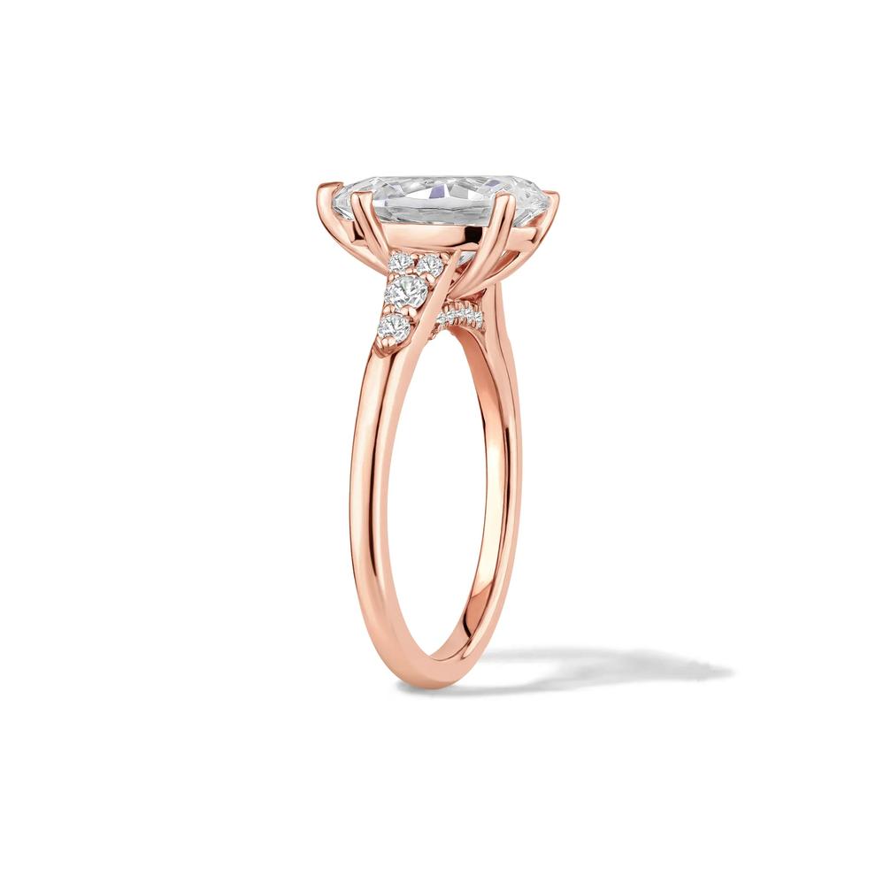 Lab Grown Diamond Pear-Shaped Center Engagement Ring in 14K Rose Gold (2 3/4 ct. tw.) – Image 3 of 4