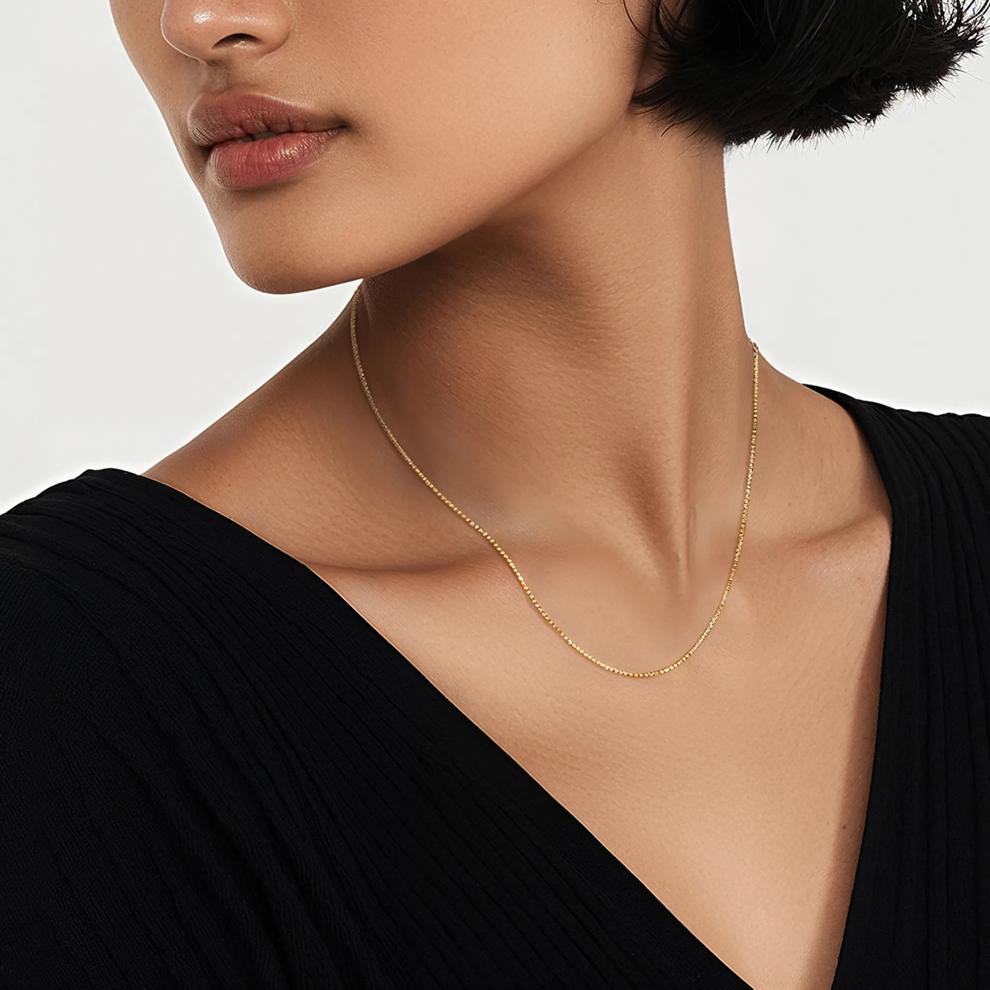 Box Chain in 14K Yellow Gold, .85MM, 18-20" – Image 4 of 4