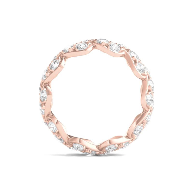 Round-Cut Diamond Twist Eternity Band in 14k Rose Gold &#40;3 ct. tw.&#41; – Image 2 of 3