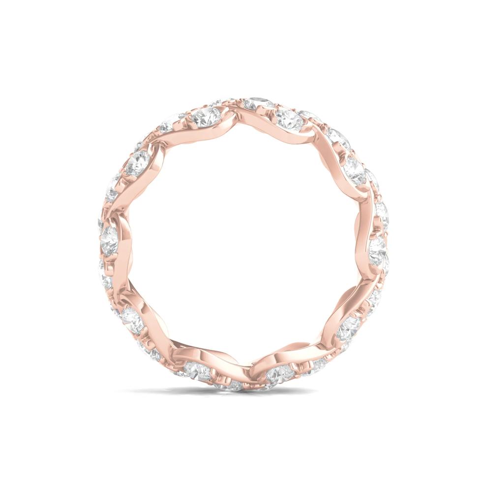 Round-Cut Diamond Twist Eternity Band in 14k Rose Gold (3 ct. tw.) – Image 2 of 3