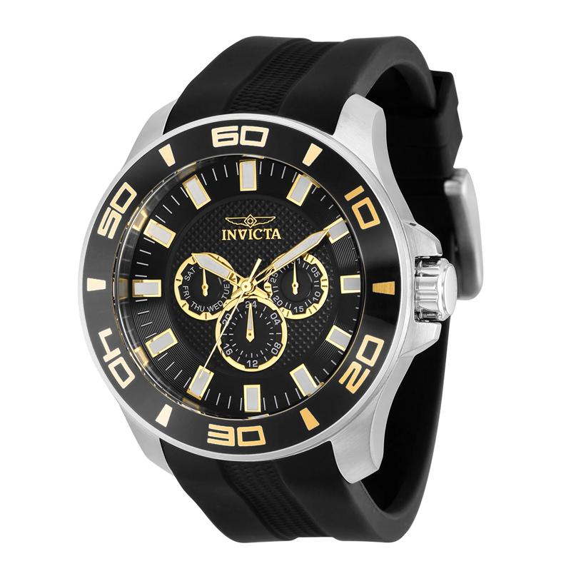 Men&#39;s Pro-Diver Watch in Black Silicone and Stainless Steel, 50MM – Image 1 of 2