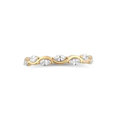 Lab Grown Diamond Marquise Wave Band in 14K Yellow Gold (3/8 ct. tw.)