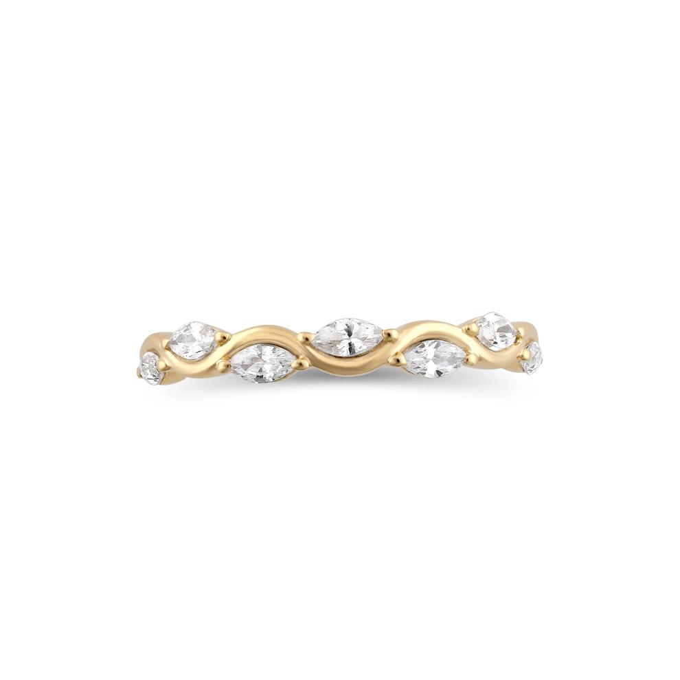 Lab Grown Diamond Marquise Wave Band in 14K Yellow Gold (3/8 ct. tw.) – Image 1 of 4