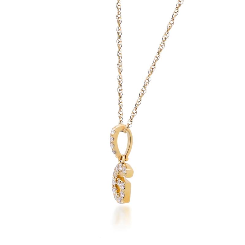 Diamond G Initial Pendant in 10K Yellow Gold &#40;1/10 ct. tw.&#41; – Image 2 of 4