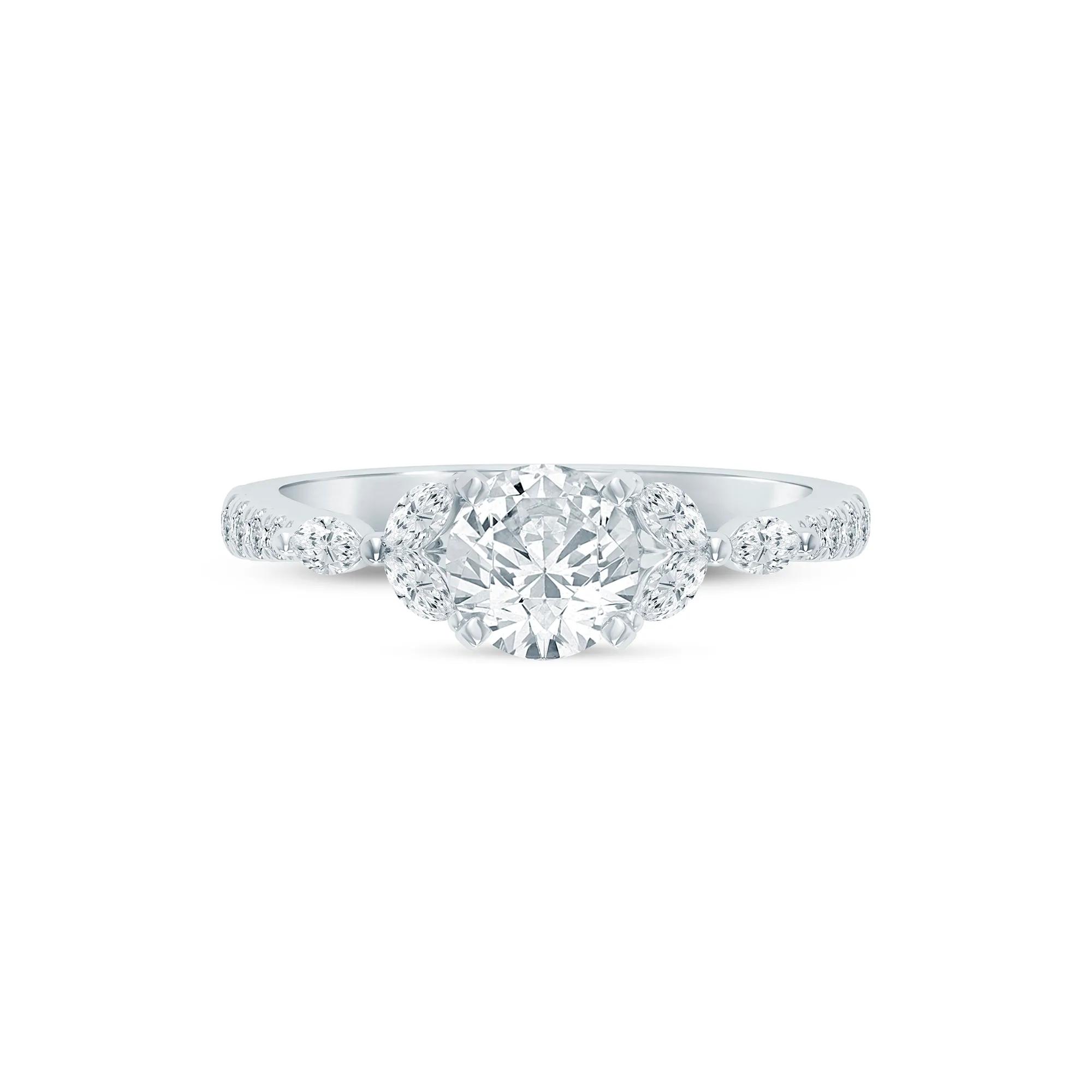 Helzberg Signature Diamond Semi-Mount Engagement Ring in 14K White Gold