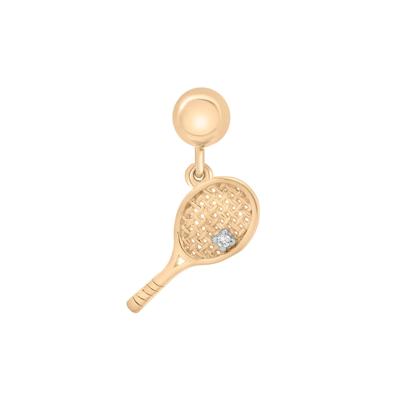 Diamond Accent Tennis Racket Bead Charm