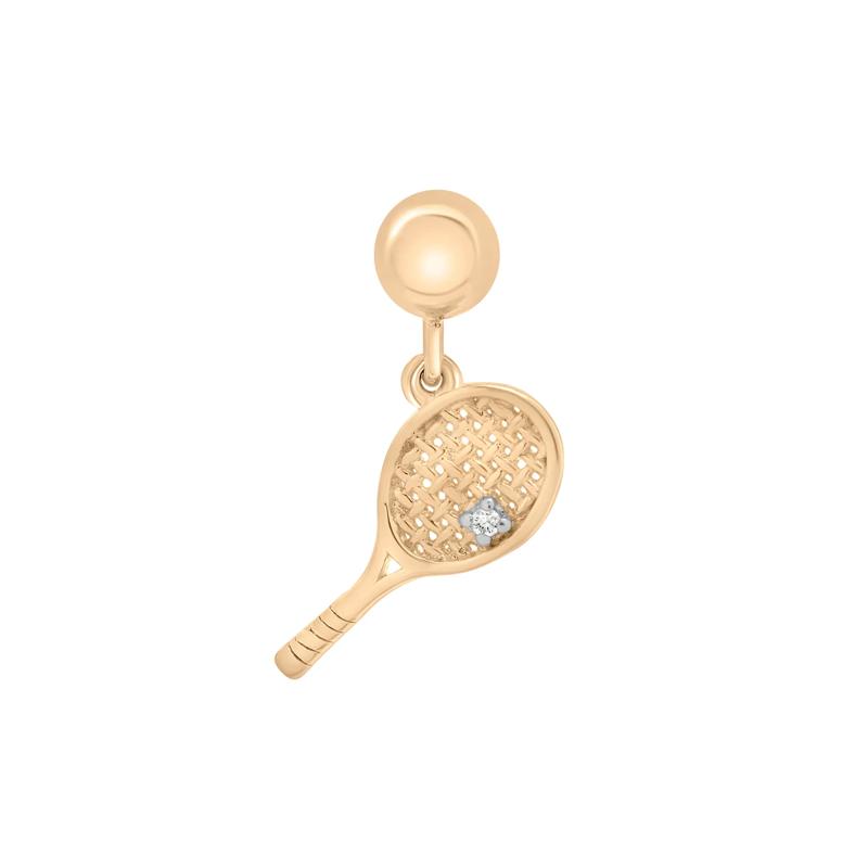 Diamond Accent Tennis Racket Bead Charm in Vermeil – Image 1 of 3