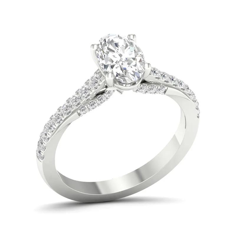 Honour Oval Lab Grown Diamond Engagement Ring in Platinum &#40;1 1/3 ct. tw.&#41;  – Image 5 of 6