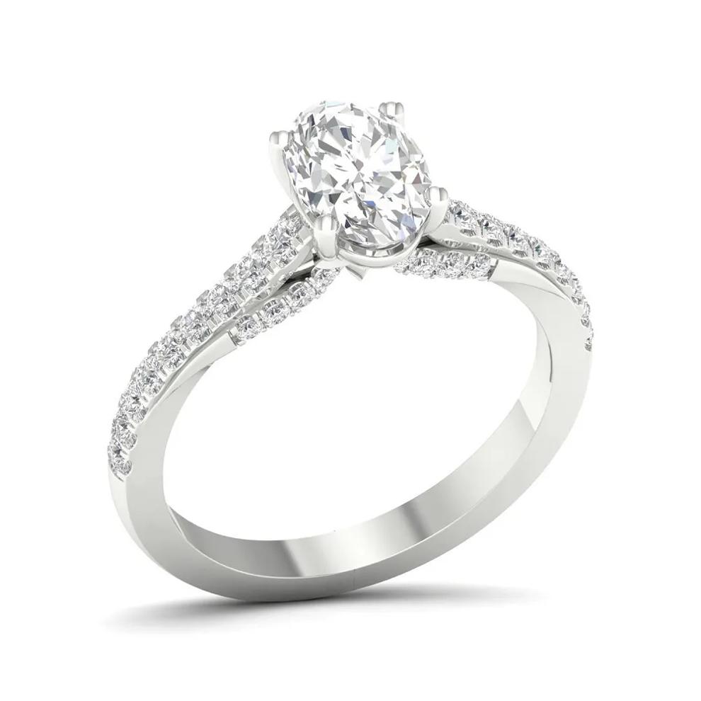 Honour Oval Lab Grown Diamond Engagement Ring in Platinum (1 1/3 ct. tw.)  – Image 5 of 6