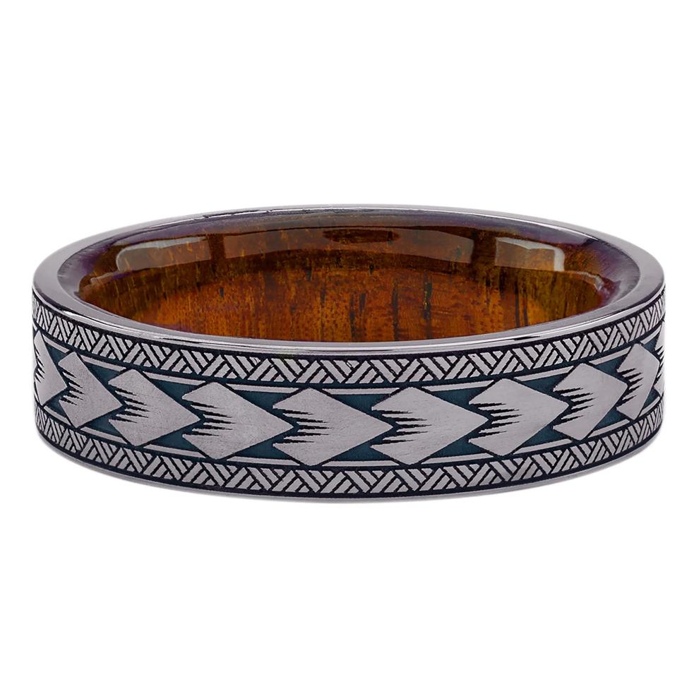 Men's Maori Band with Koa Wood in Tantalum, 7MM – Image 1 of 3