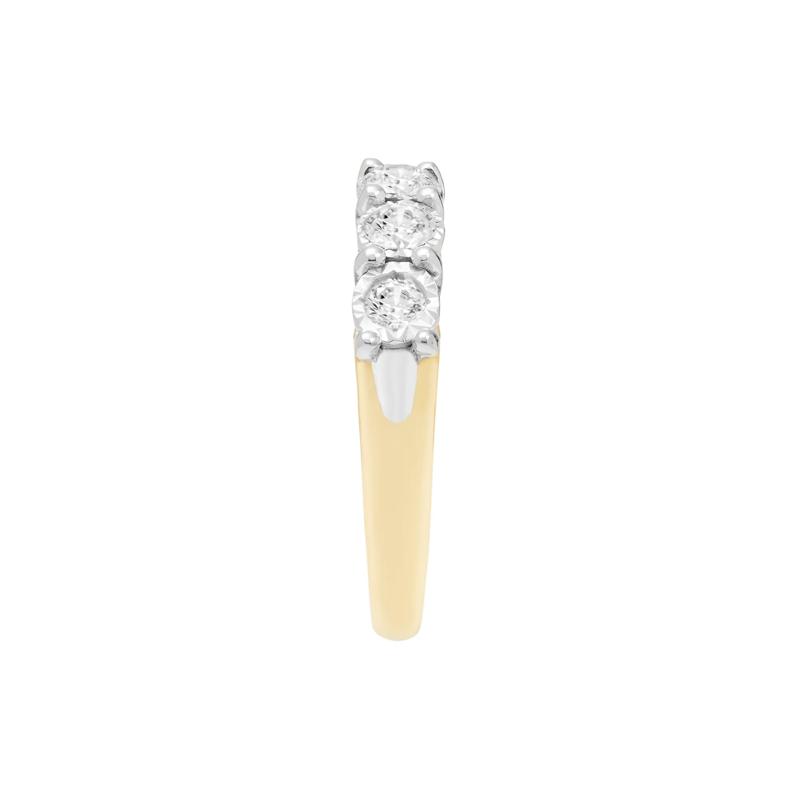 Five-Stone Diamond Wedding Band with Illusion Settings in 10K Yellow Gold &#40;1/2 ct. tw.&#41; – Image 2 of 3