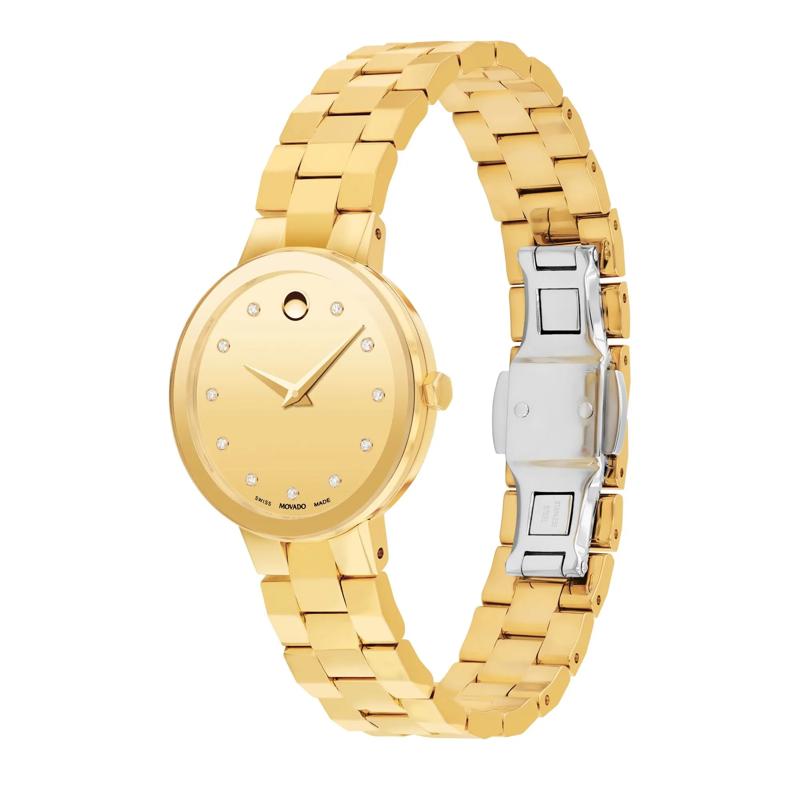 Ladies&#39; Sapphire Watch in Gold-Tone Stainless Steel, 28MM – Image 2 of 3