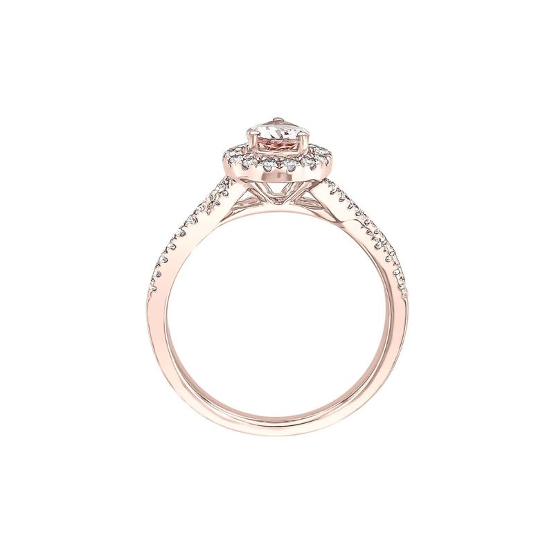 Pear-Shaped Morganite &amp; Diamond Ring in 10K Rose Gold &#40;1/3 ct. tw.&#41; – Image 2 of 3