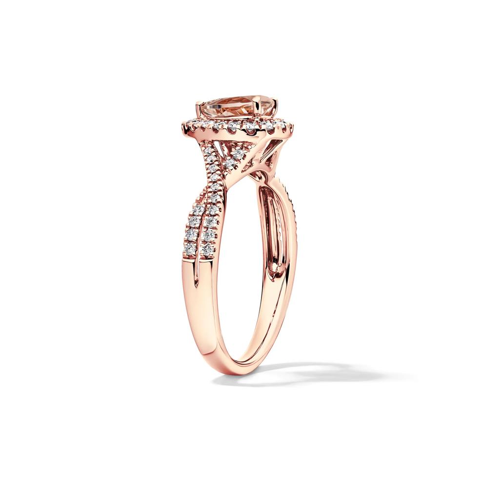 Pear-Shaped Morganite &amp; Diamond Ring in 10K Rose Gold (1/3 ct. tw.) – Image 3 of 4