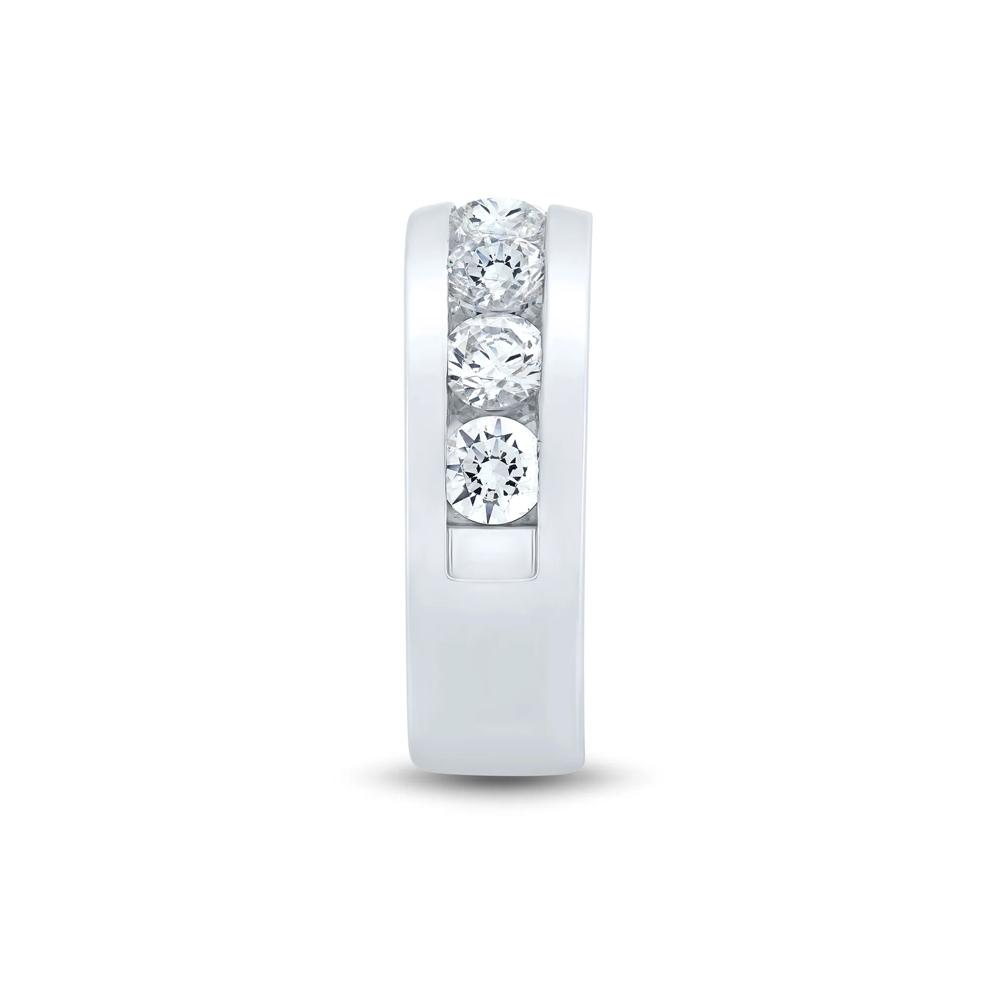 Men&rsquo;s Channel-Set Lab Grown Diamond Wedding Band in 10K White Gold (3 ct. tw.) – Image 3 of 3
