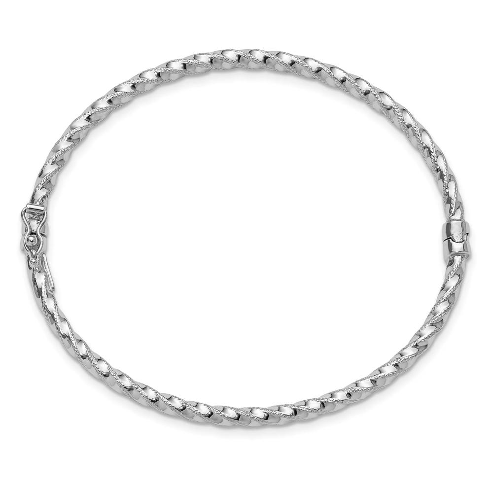 Twisted Polished Bangle Bracelet in 14K White Gold – Image 2 of 2