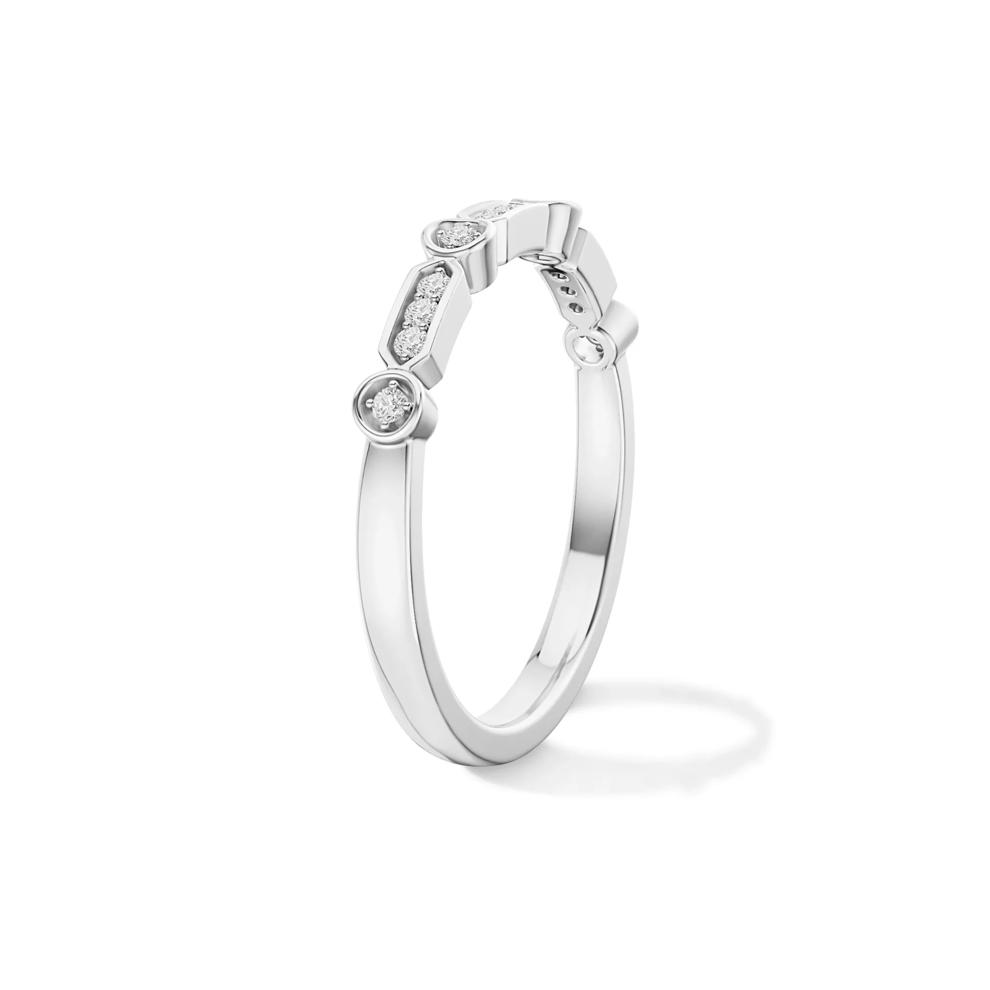 Diamond Stack Band in 10K White Gold (1/10 ct. tw.) – Image 3 of 4