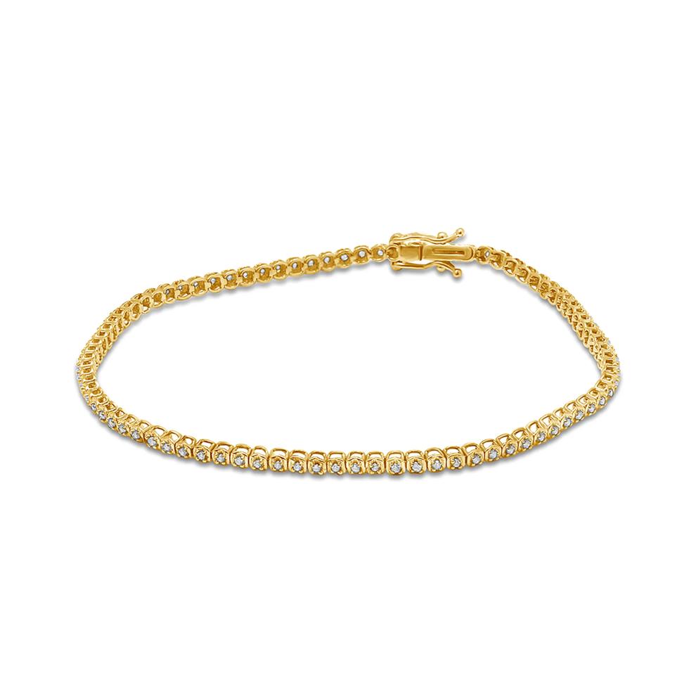 1/4 ct. tw. Diamond Tennis Bracelet in 10K Yellow Gold – Image 1 of 1