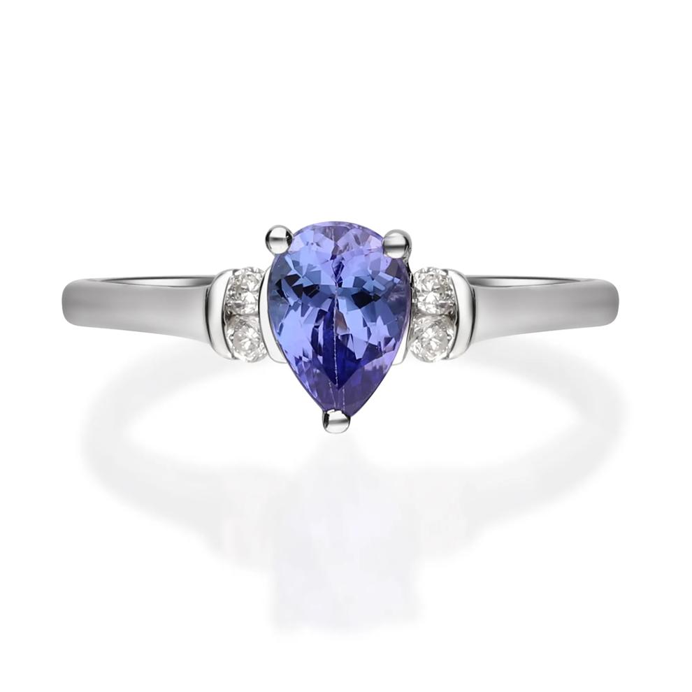 Tanzanite and Diamond Ring in 10K White Gold (1/10 ct. tw.) – Image 1 of 4
