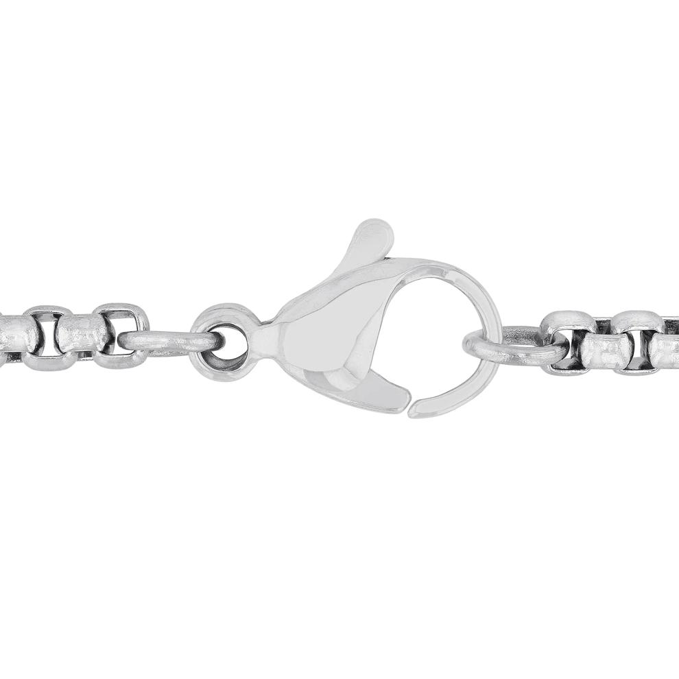 Men&rsquo;s Black Diamond St. Christopher Medallion in Stainless Steel (1/4 ct. tw.)  – Image 3 of 3