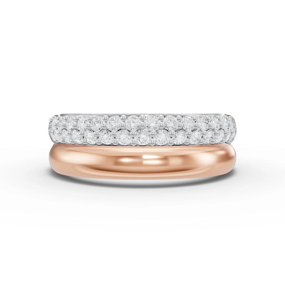 Lab Grown Diamond Double Row Band in 10K Rose Gold (1/2 ct. tw.) – Image 1 of 4