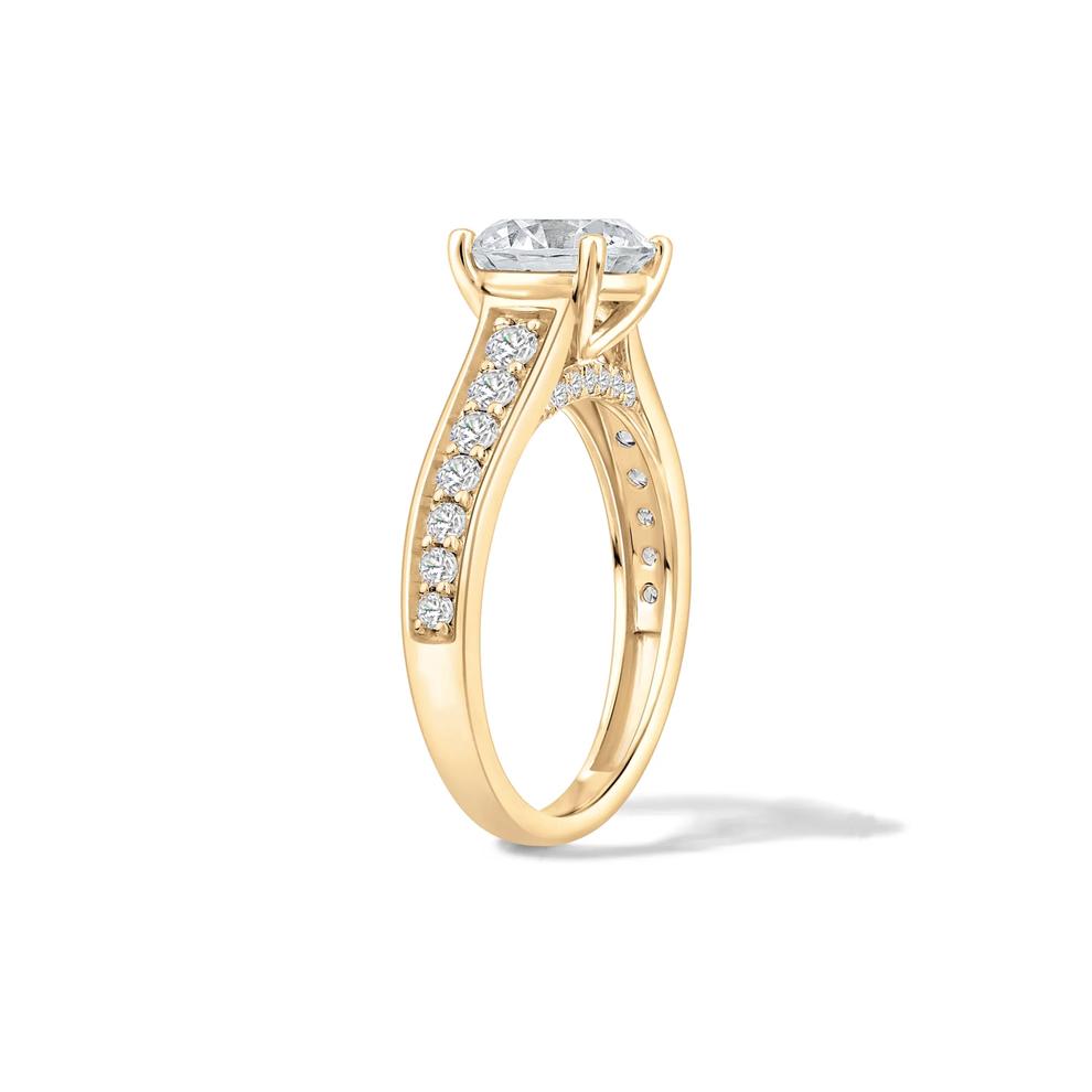 Diamond Round Center Engagement Ring in 18K Yellow Gold (2 1/2 ct. tw.) – Image 3 of 4