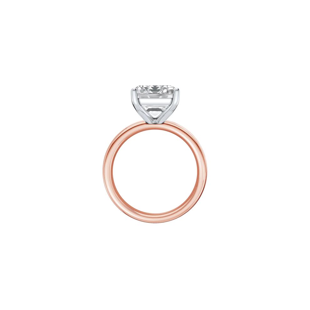 Lab Grown Diamond Emerald-Cut Solitaire Ring in 14K Rose &amp; White Gold (7 ct.) – Image 2 of 4