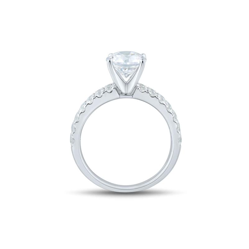 1 ct. tw. Double Row Lab Grown Diamond Semi-Mount Engagement Ring – Image 3 of 6