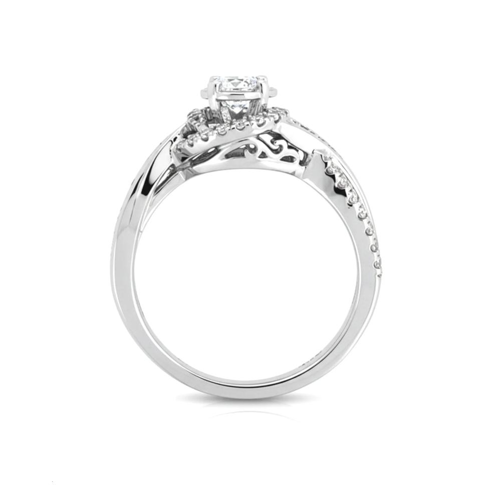 Diamond Round Halo Center Engagement Ring in 14K White Gold (3/4 ct. tw.) – Image 2 of 3