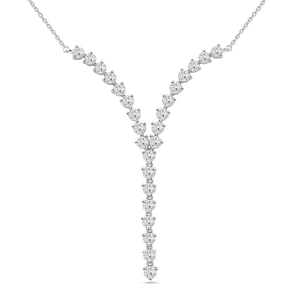 Lab Grown Diamond Y Necklace in 14K White Gold (3 ct. tw.) – Image 1 of 3