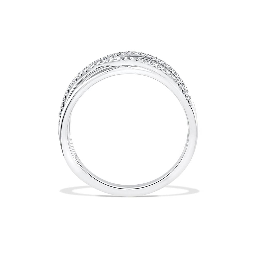 Diamond Multi-Row Crossover Ring in Sterling Silver (1/5 ct. tw.) – Image 2 of 4