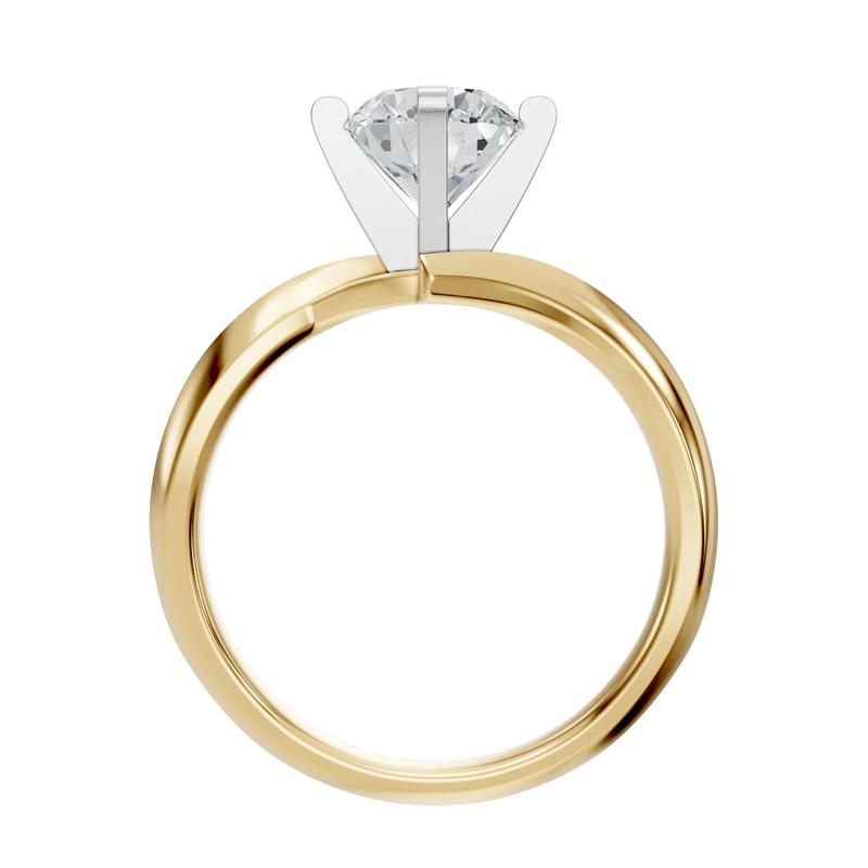 Bypass Semi-Mount Engagement Ring in 14K Yellow and White Gold &#40;Setting Only&#41; – Image 3 of 6