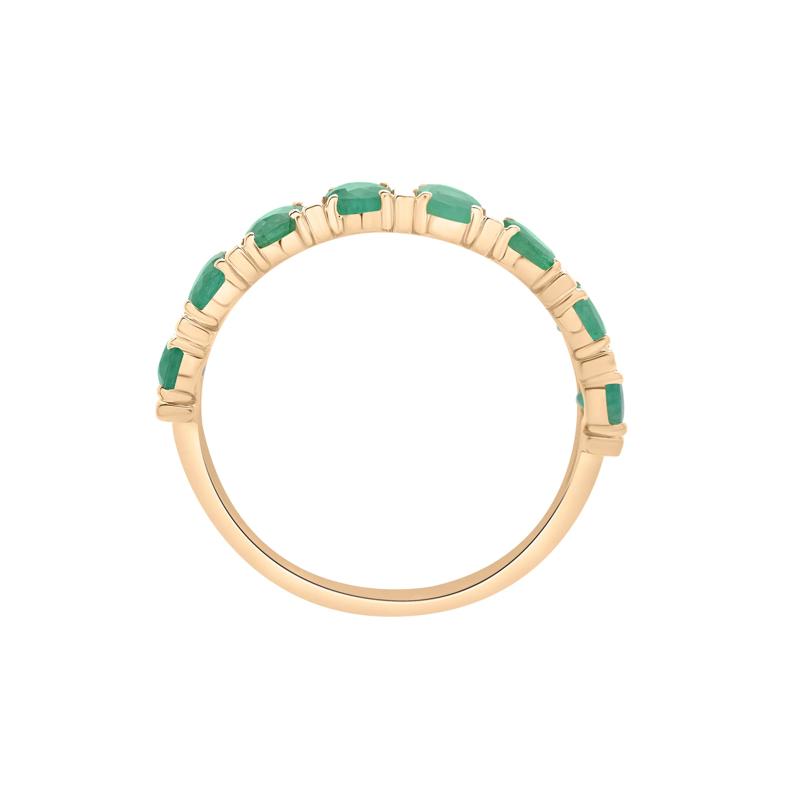 Emerald Faux-Channel Band in 10K Yellow Gold – Image 3 of 5