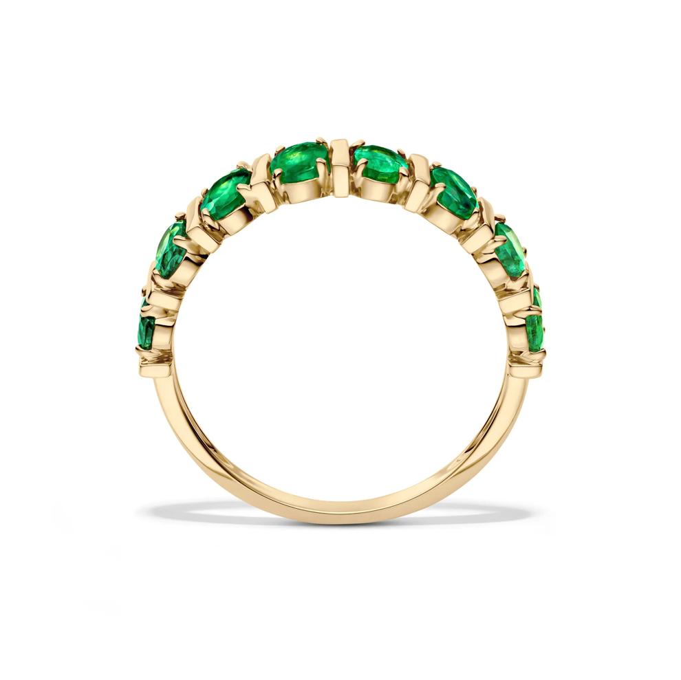 Emerald Faux-Channel Band in 10K Yellow Gold – Image 3 of 4