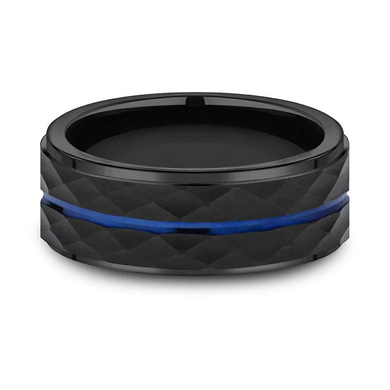 Black &amp; Blue Cobalt Band, 8MM – Image 1 of 3