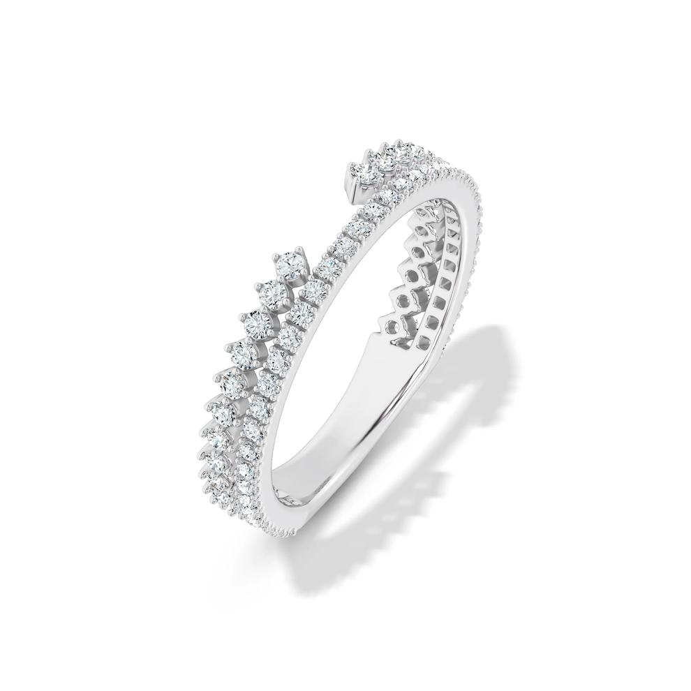 Lab Grown Diamond Double Row Split Open Band in 14K White Gold (1/2 ct. tw.) – Image 4 of 4