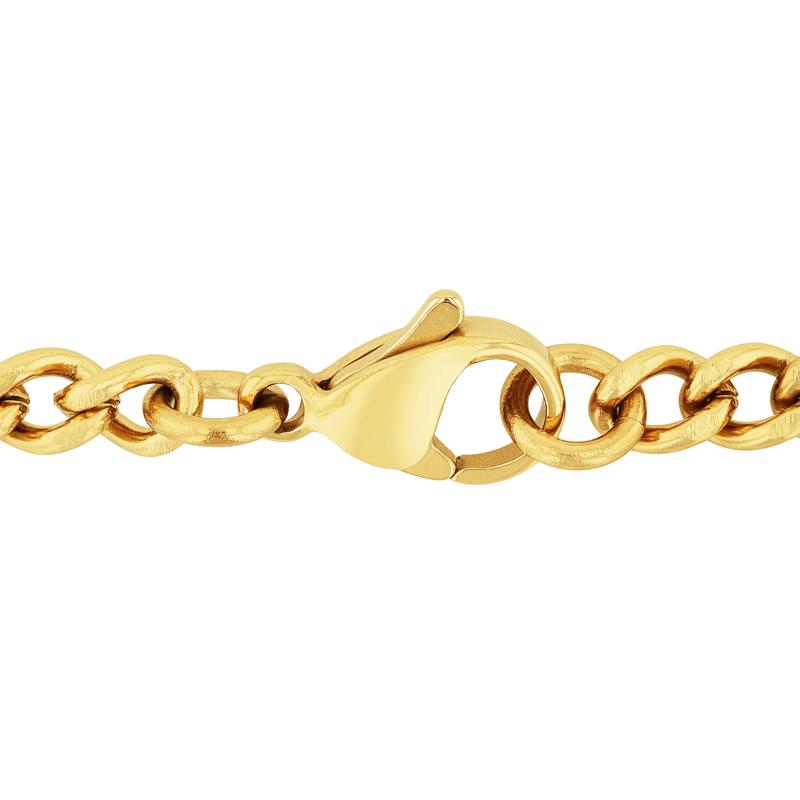 Praying Hands Medallion in Yellow Gold-Tone Ion-Plated Stainless Steel &#40;1/4 ct. tw.&#41; – Image 4 of 4