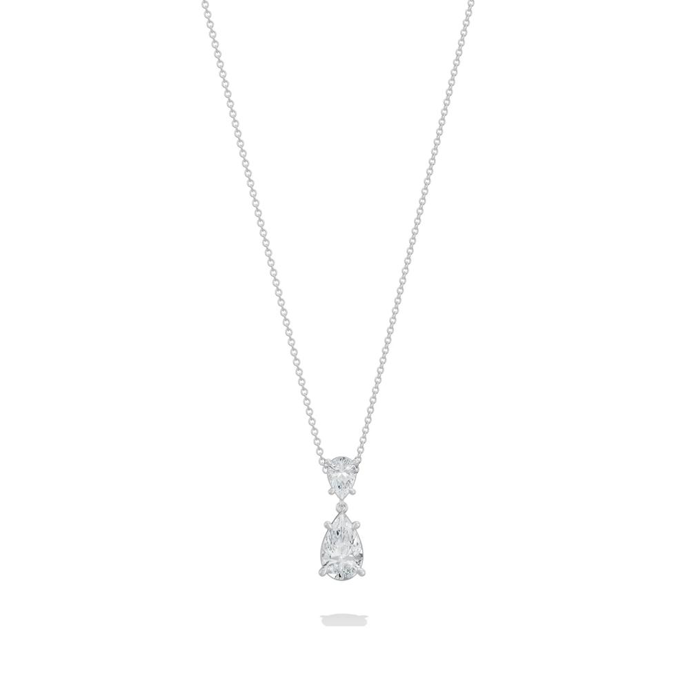 Lab Grown Diamond Pear-Shaped Drop Pendant Necklace in 14K White Gold (2 ct. tw.) – Image 1 of 4