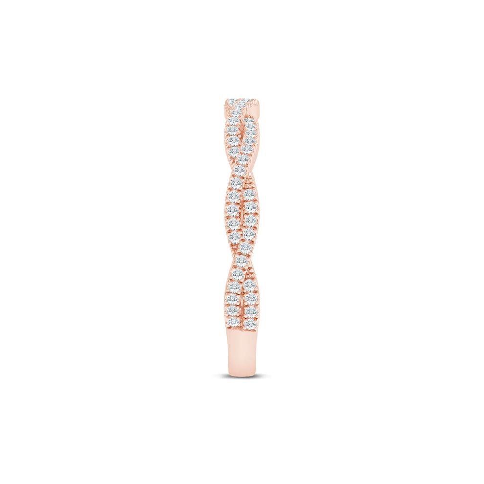 Lab Grown Diamond Twist Anniversary Band in 10K Rose Gold (1/5 ct. tw.) – Image 3 of 3