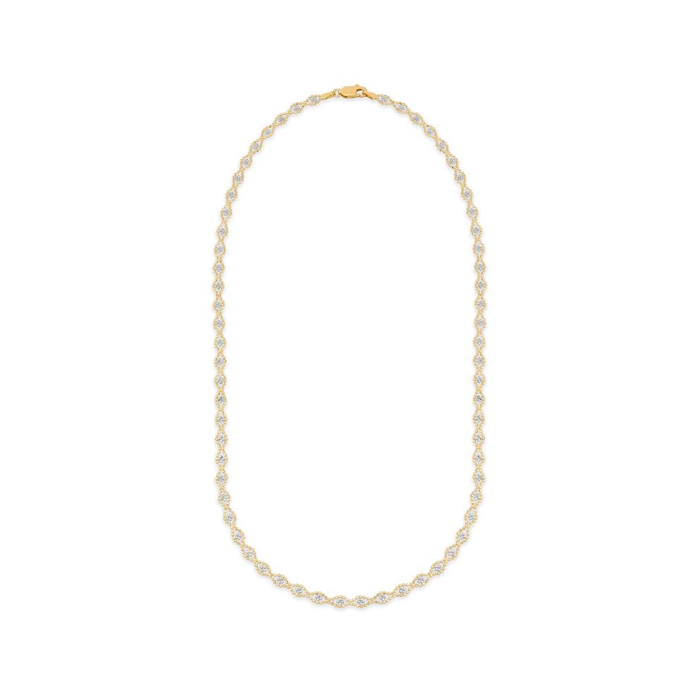 Beaded Diamond Shape Chain in 10K Yellow &amp; White Gold, 18" – Image 2 of 4