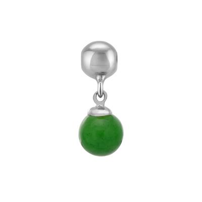Green Jade Bead Charm in Sterling Silver